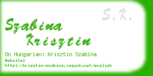 szabina krisztin business card